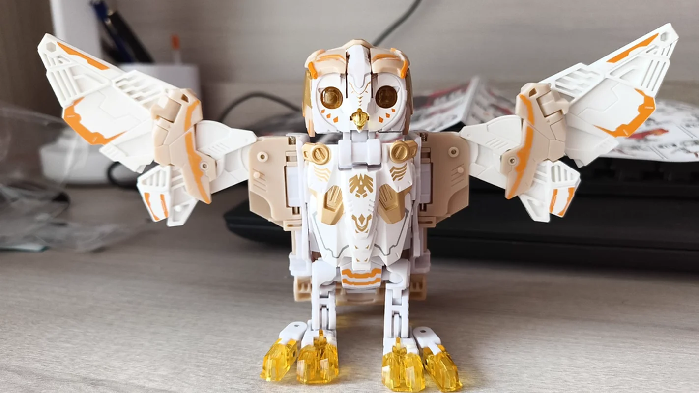 52 brinquedos besta caixa série branco ruído coruja transformável brinquedo mecha modelo na moda estatueta charme colecionável presente série ornamentos