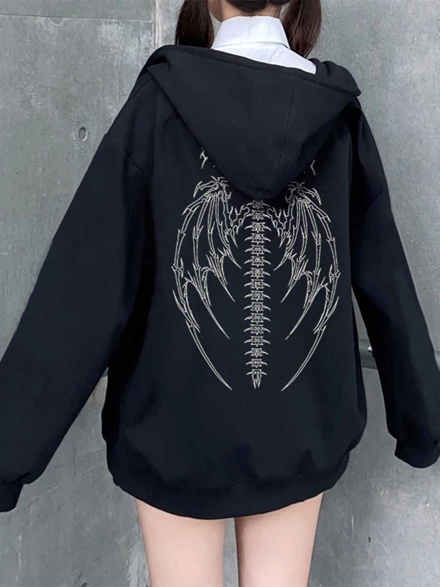 Women s Rhinestone Embellished Oversized Hoodie Y2K Skeleton Sweatshirt - Aesthetic Pullover Jacket for Gothic Streetwear