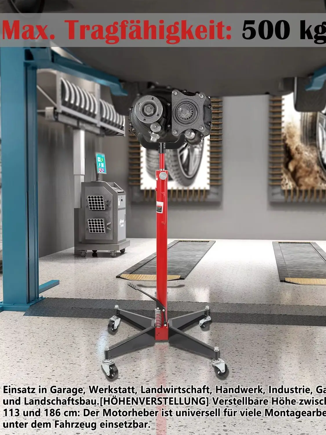 0.5Ton Hydraulic Transmission Jack Gearbox Lift High Position Support Stand Gearbox Top Auto Repair Top Jack For Auto Repair