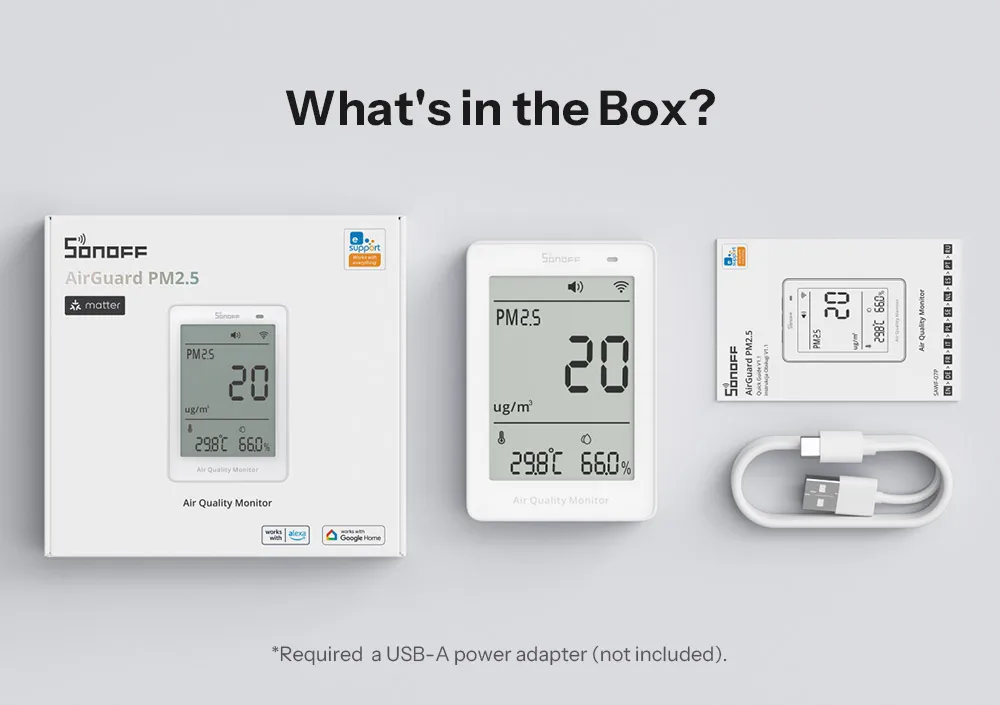 SONOFF SAWF-07P AirGuard PM2.5/PM10 Messgerät WLAN (Matter) – Feinstaubsensor Luftqualitätsmonitor Temperatur und Feuchtigkeit – Detail 18