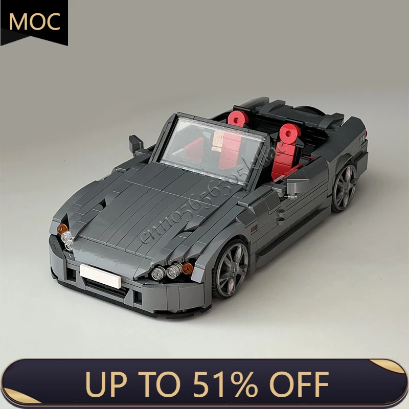 

1254 PCS MOC Technology Light Gray Double Door Sports Car Model Building Blocks Speed Vehicle Bricks Toys Popular Festival Gifts
