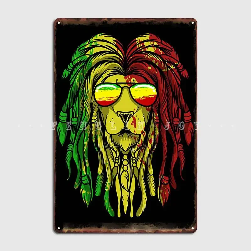 Reggae Lion Head Metal Plaque Poster Club Party Pub Garage Funny Plaques Tin Sign Posters