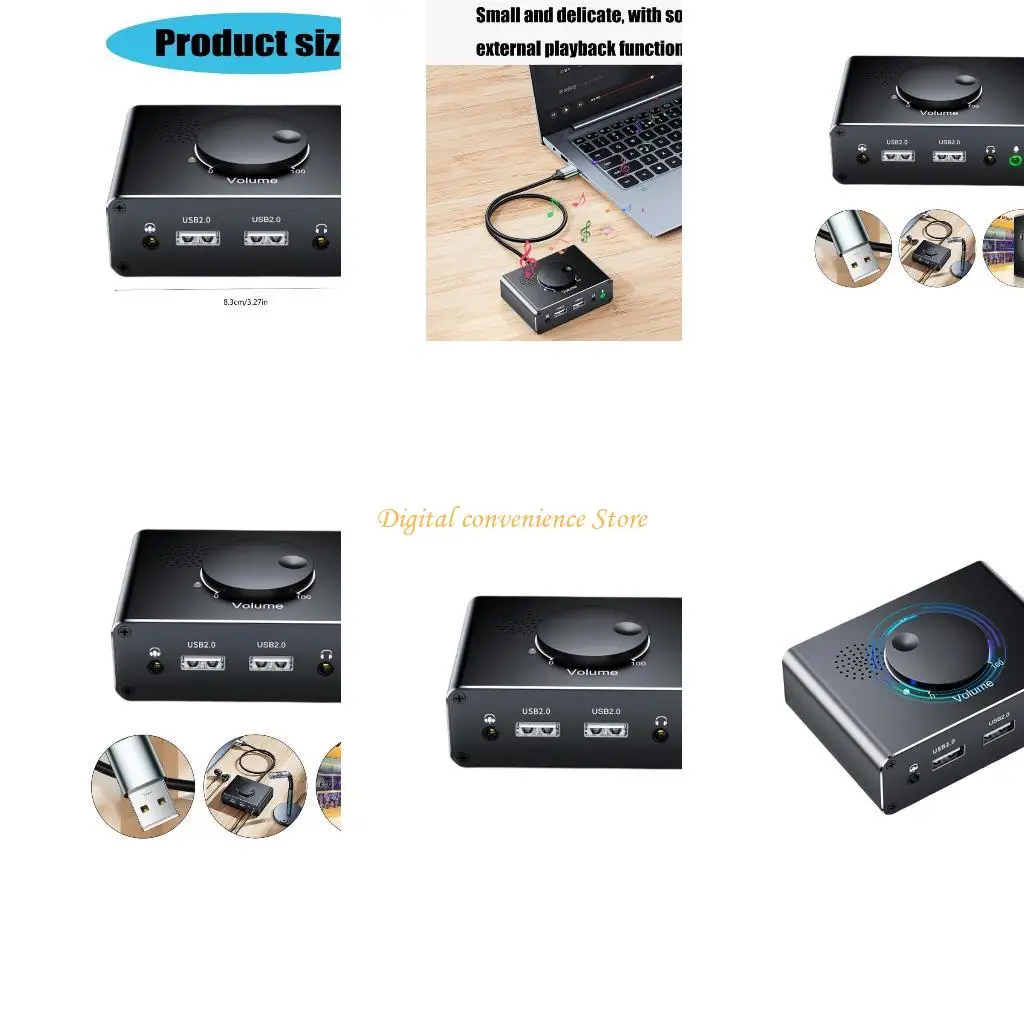 

97QA Внешняя звуковая карта USB-адаптер для ПК, ноутбука, настольной стереозвуковой карты 3,5 мм