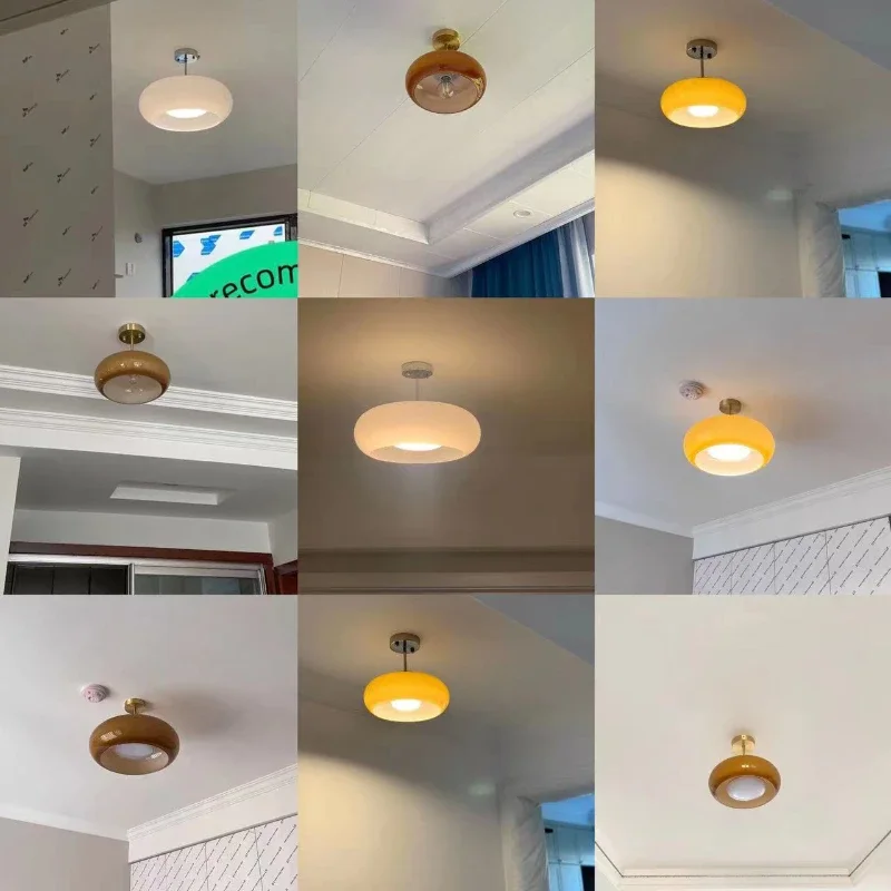 Japanese Vintage Ceiling Light Corridor Porch Balcony Bedroom Study Persimmon Glass Pendant Lamp Lighting Led Indoor Kitchen