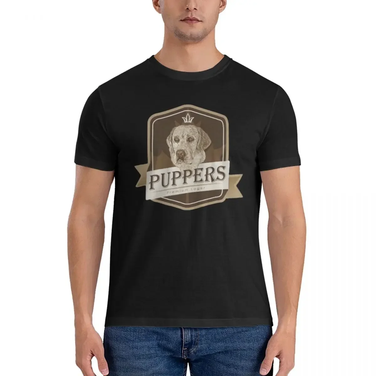 100% Cotton Puppers, Officially Wayne's Favourite Beer T-shirt Male Funny Oversized T Shirt Men O-Neck Summer Shirts Tops S-6XL