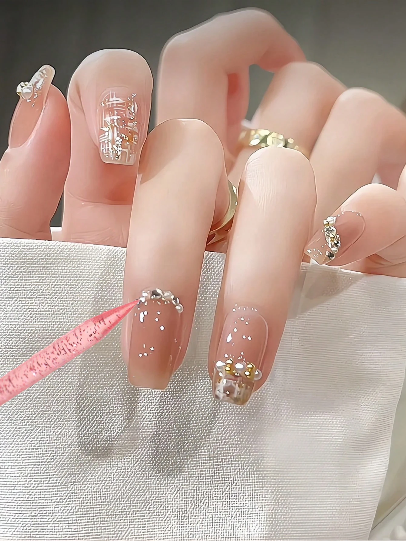 100点セット レディースネイルツール 両頭ピンクアクリルクリーニングスティック 甘皮除去 角質除去スティック ネイルツール