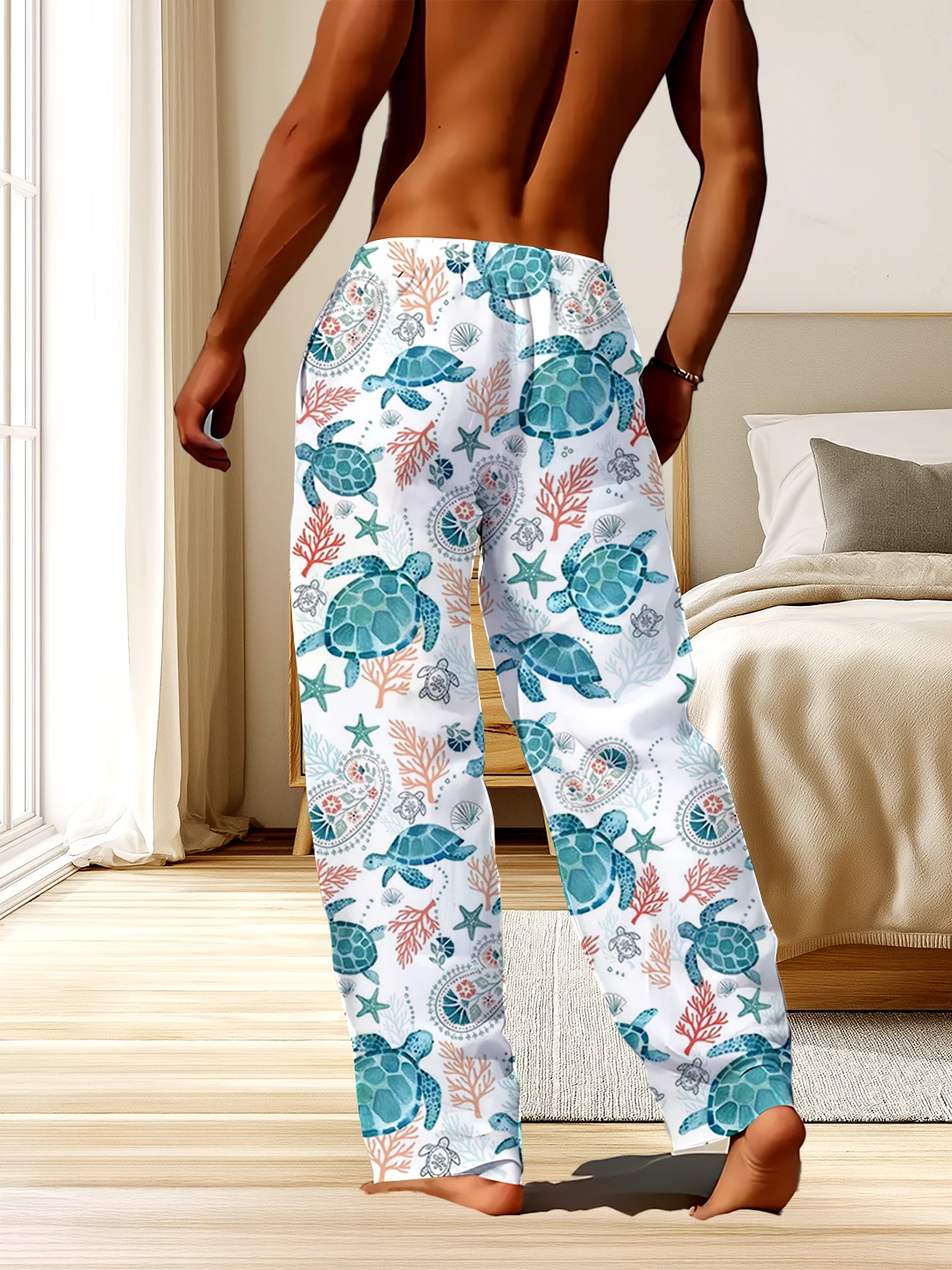 Lange Straßenhose für Herren mit 3D-Digitaldruck, locker und bequem, ohne Verblassen, schnell trocknende Freizeithose für Frühling und Herbst.