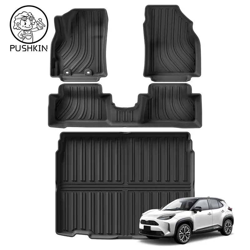 For Toyota Yaris Cross 2022 2023 2024 Car Floor Mats Trunk Pad TPE 3D Foot Mat Black Left Hand Drive