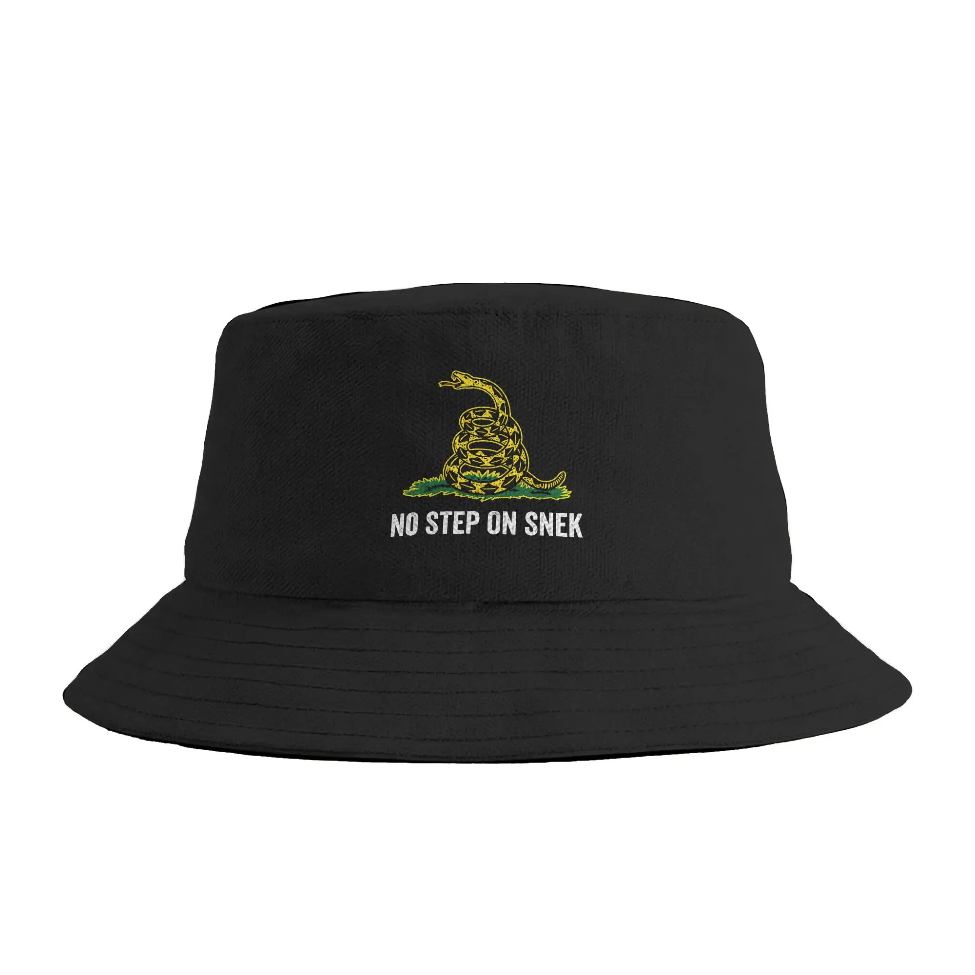 No Step On Snek Gadsden Flag Bucket Hat  Outdoor Fisherman Caps Soft Fold Fishing Sunscreen Hats For Men Women Casual Cap