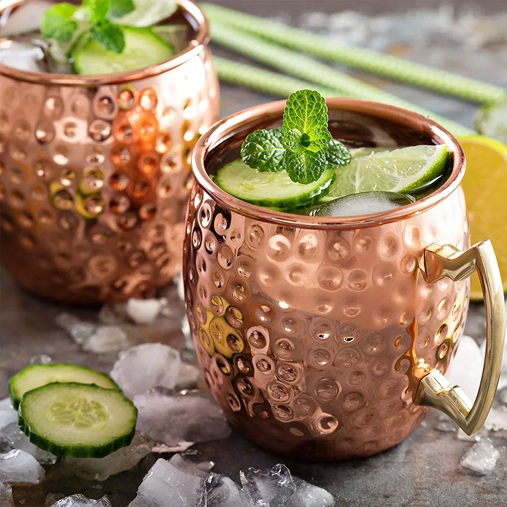 Moscow Mule Copper Mugs Metal Beer Cup Stainless Steel Copper Goblet Cocktai Wine Coffee Cup Champagne Party Bar Drinkware Tools