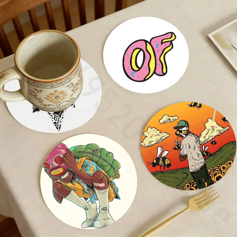 

Rapper T-Tylers The Creatorv Wooden Theme Desktop Heat Mats Home Decor Coffee Mug Coasters For Office Restaurant