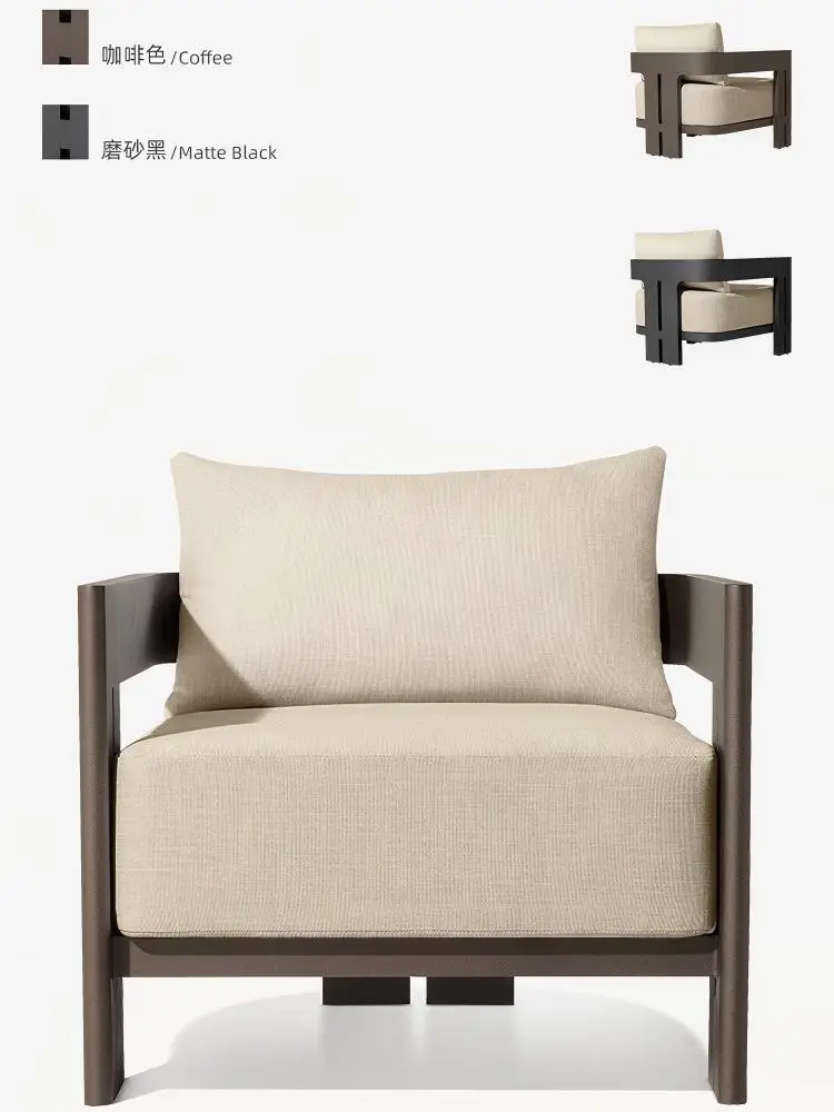Outdoor sofa Nordic rattan teak combination open-air RH high-end balcony villa model room Garden courtyard B & B