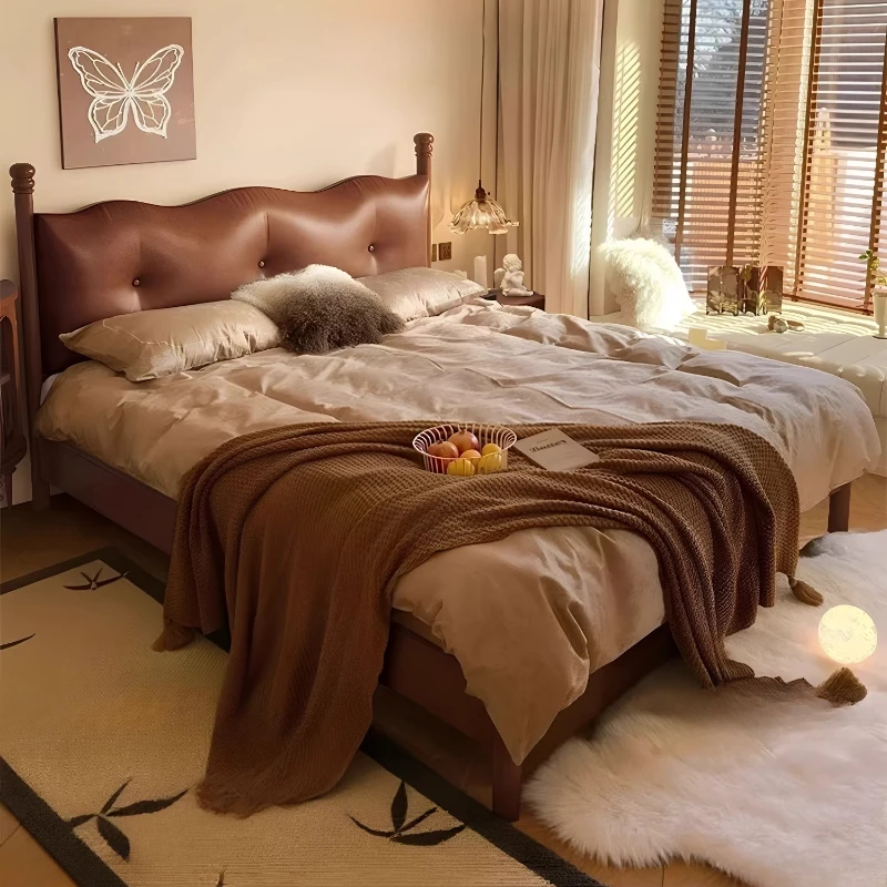 

Wooden Design Bed Frame Leather Modern Human Dog Design Luxury Headboards Massage Bed Sleeping Platform Muebles Home Furniture