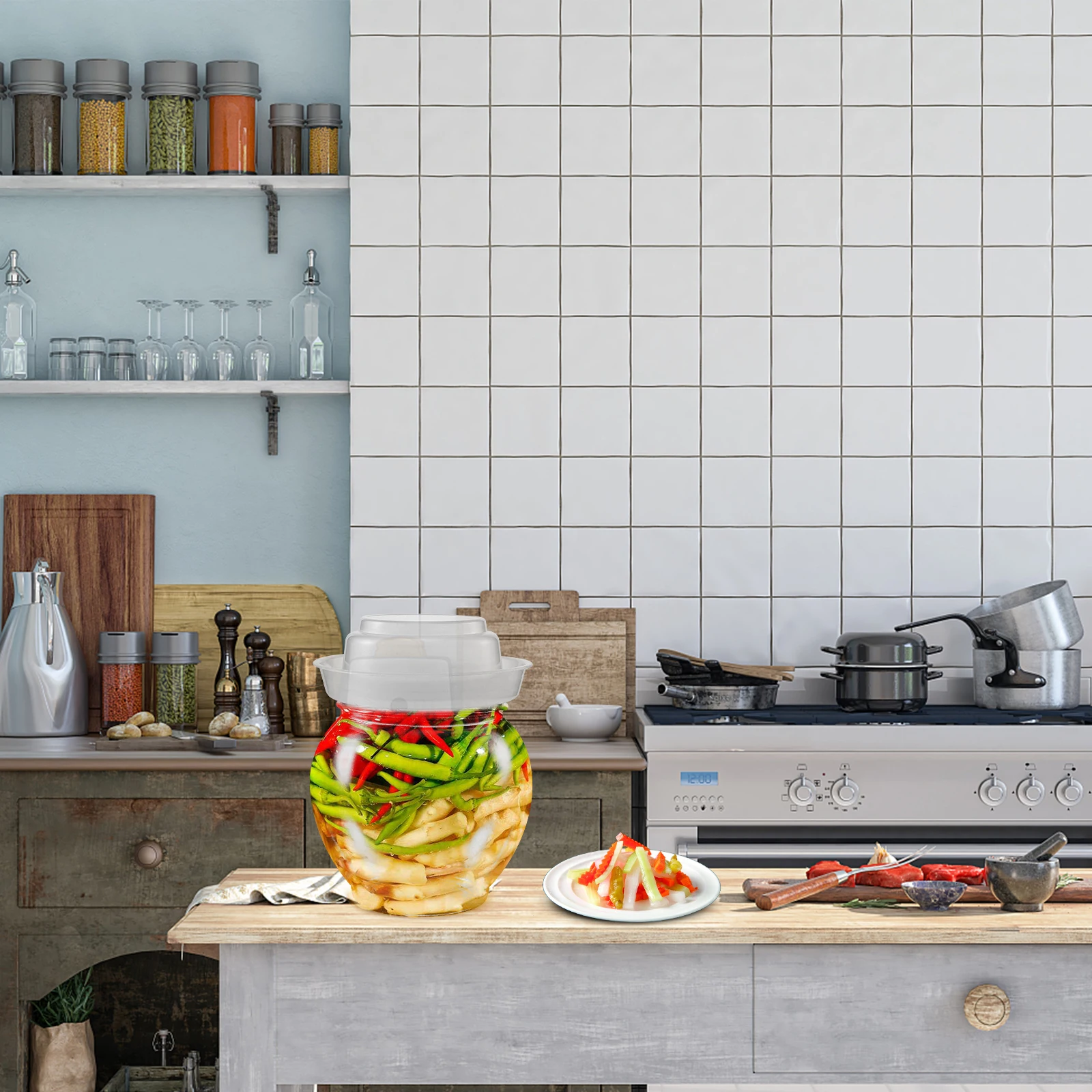 

Large Capacity Transparent Fermenting Jar Airtight Pickle Storage Container Multi-Function Kitchen Vegetable Pickling Jar