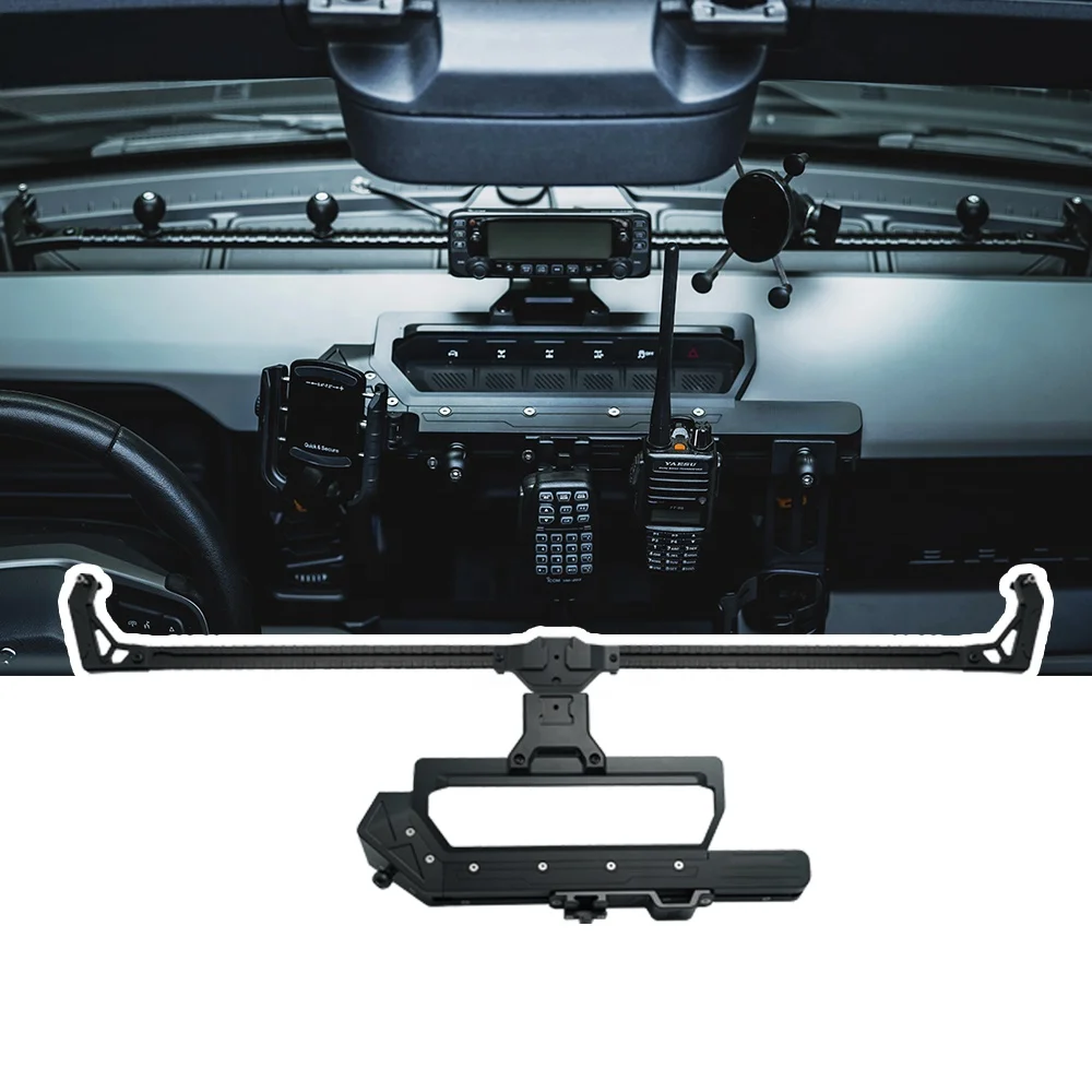 Center Console Dash Rail Multi-Function Bracket Platform Dash Mount Device Phone Holder for Ford Bronco 2.3 2.7 3.0