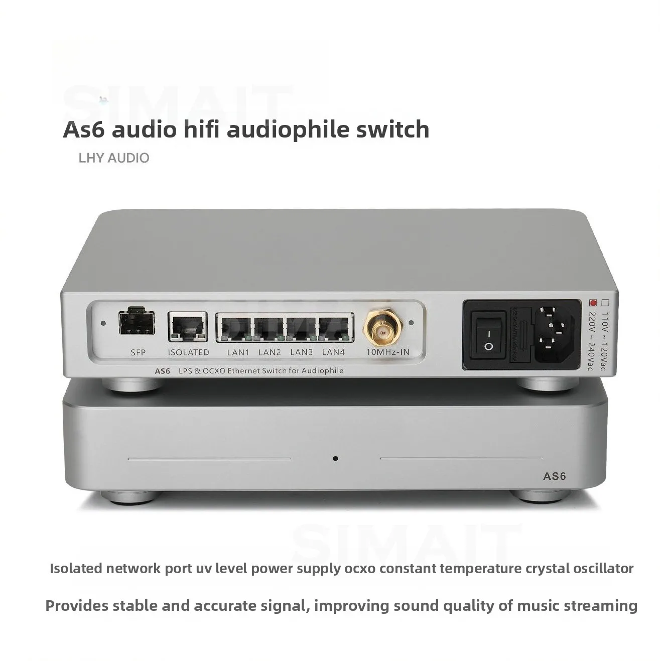 For LHY AUDIO AS6 SW6-SFP 6-Port HiFi Audio Network Switch | DC Powered with SC-Cut OCXO Upgrade