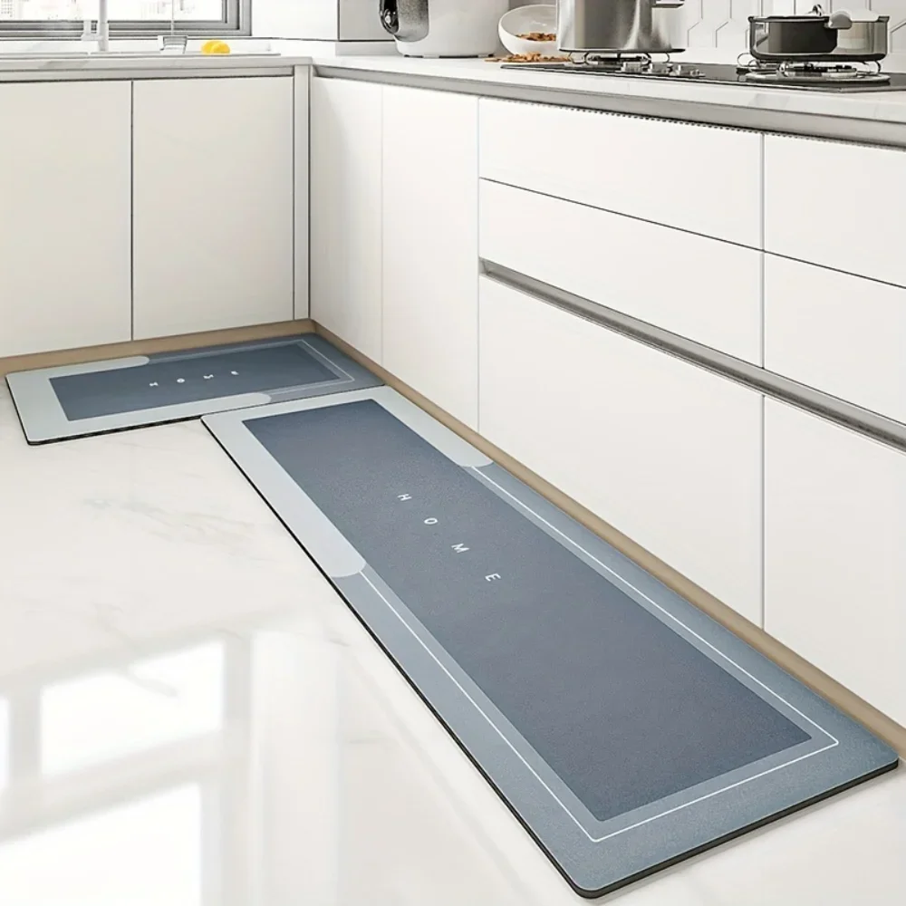 Super Absorbent Kitchen Floor Mat, Crystal Velvet Pad, Bath Pad, Anti-Slip Carpet, Wireless Wash, Long Strip Carpet