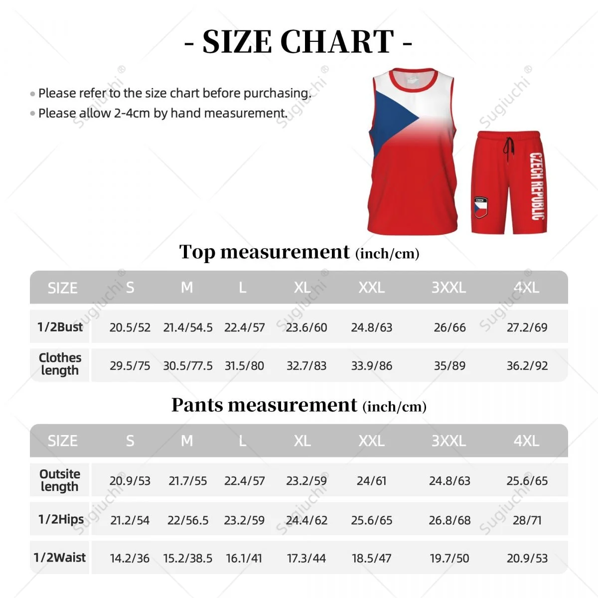 Men Czech Republic Flag Basketball Set Shirt & Pants Sleeveless Exclusive view 6