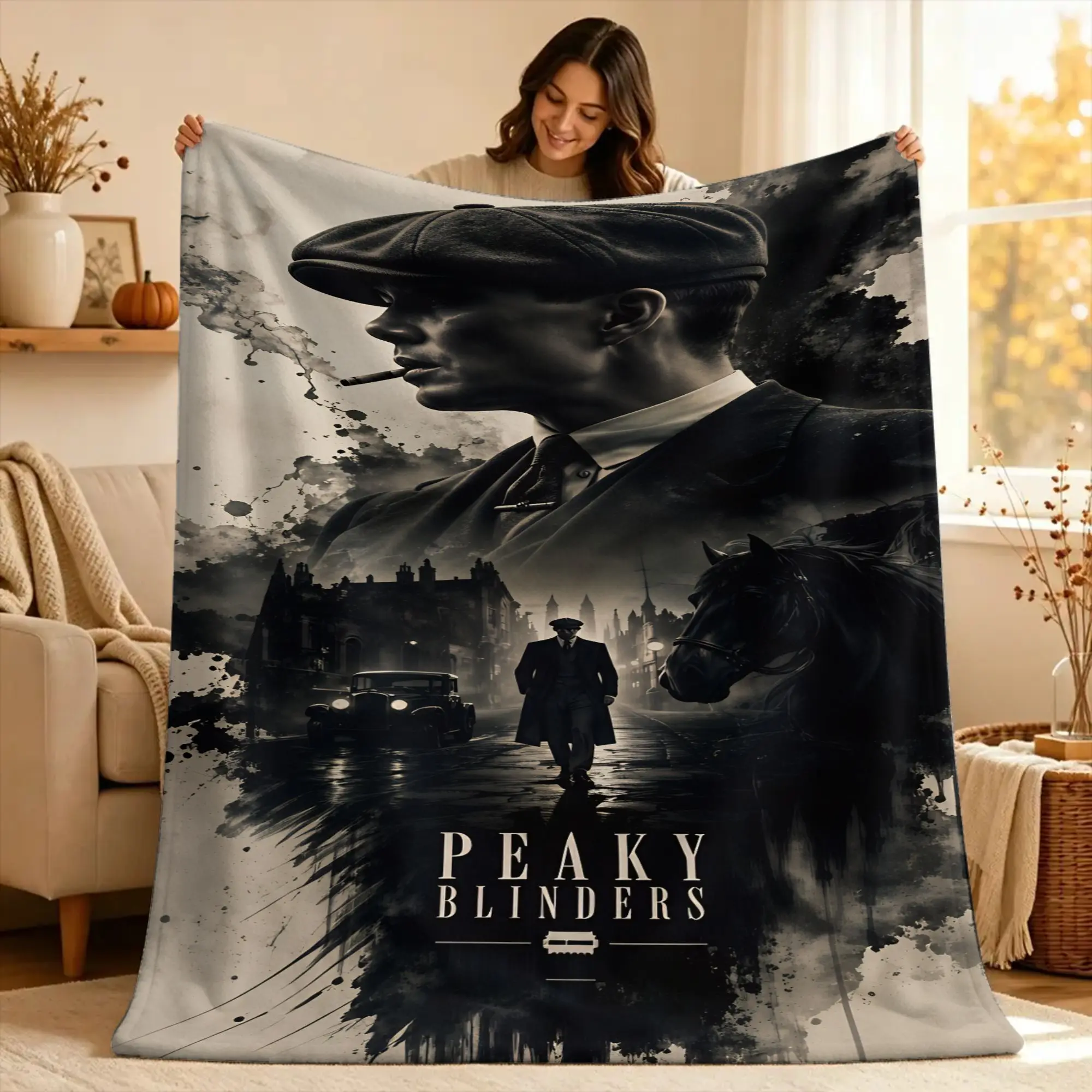 Peaky Blinders tommy shelby  Plush Blanket Kids Adult  Flannel Throw Blanket For Couch Chair Sofa Bed Design Quality Bedspread