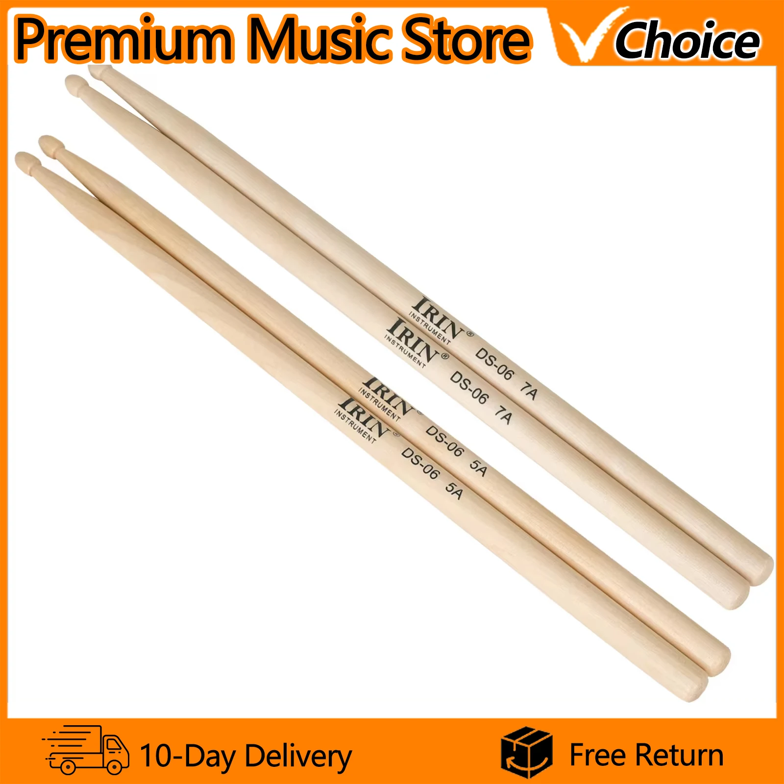 IRIN DS-06 Drum Sticks Ahorn Drumstick 5A 7A Trommel Schlägel Professionelle Holz Percussion Musical Instrument Zubehör Teile