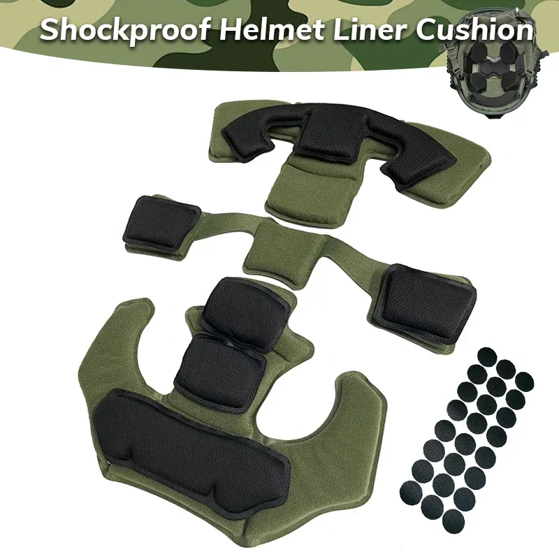 Helmet Dial Suspension System Chin Strap Helmet Padding Kit for Fast for Wendy Helmet Black Spongeand Suspension