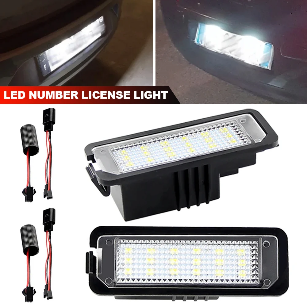 CANbus 1 2 قطعة LED سيارة الخلفية لوحة ترخيص ضوء مصباح لشركة فولكس فاجن باسات B6 CC Eos جولف 4 5 6 7 MK7 بولو رائع سيات ليون ألتيا