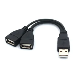 1 Male to 2 Female Extension Cord USB 2.0 Splitter Y Cable Power Adapter Converter for PC Car Data Transmission Charging