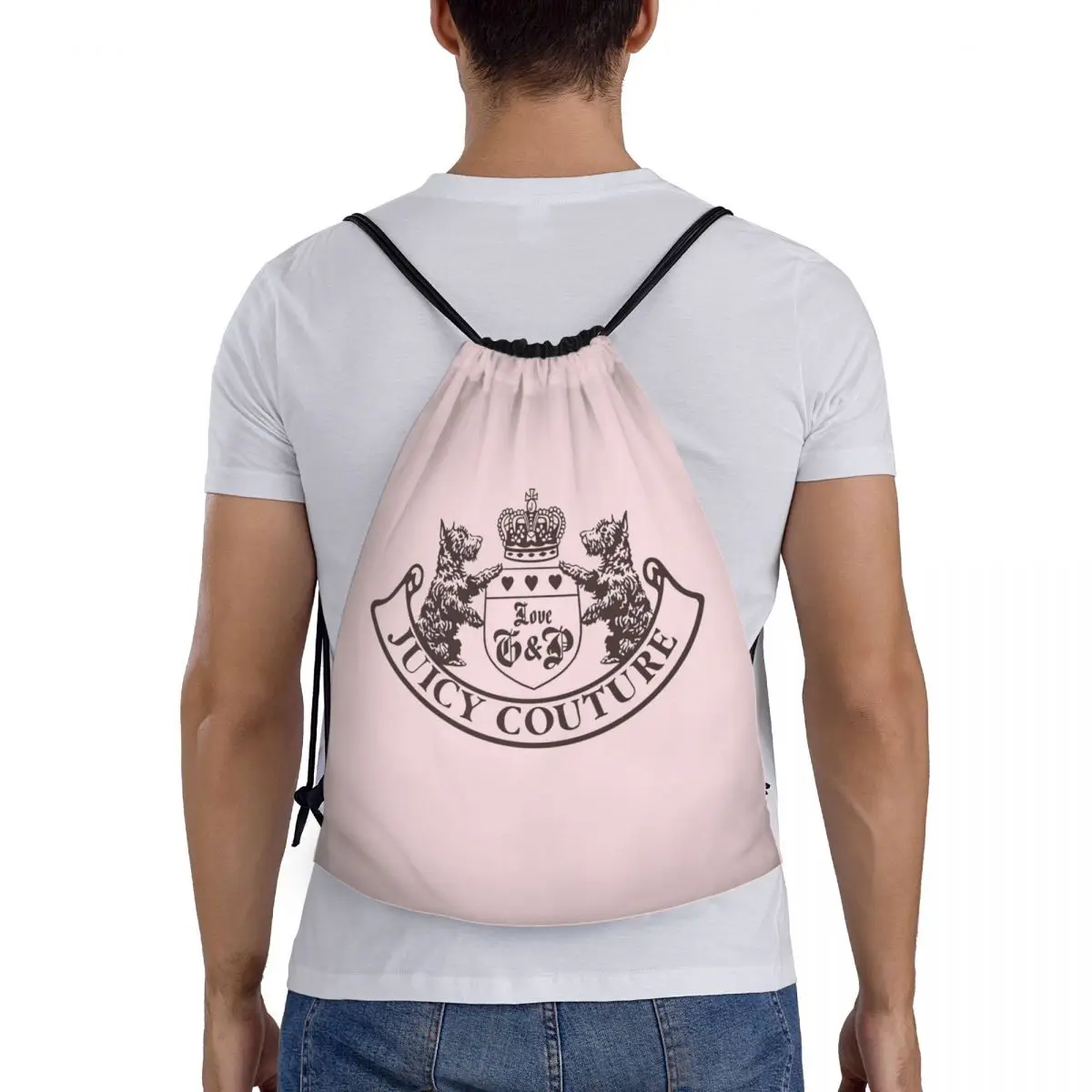 Y2k Juicy Couture Crest Backpacks Multi-function Drawstring Bags Shoes Bag Book Bags for Man Woman Students