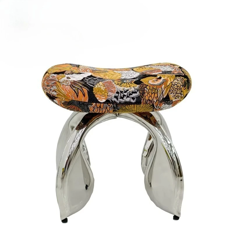 High-Value Original Hundred Birds Stainless Steel Base Stool, Mirror Polished Exquisite Finish Decorative Stool