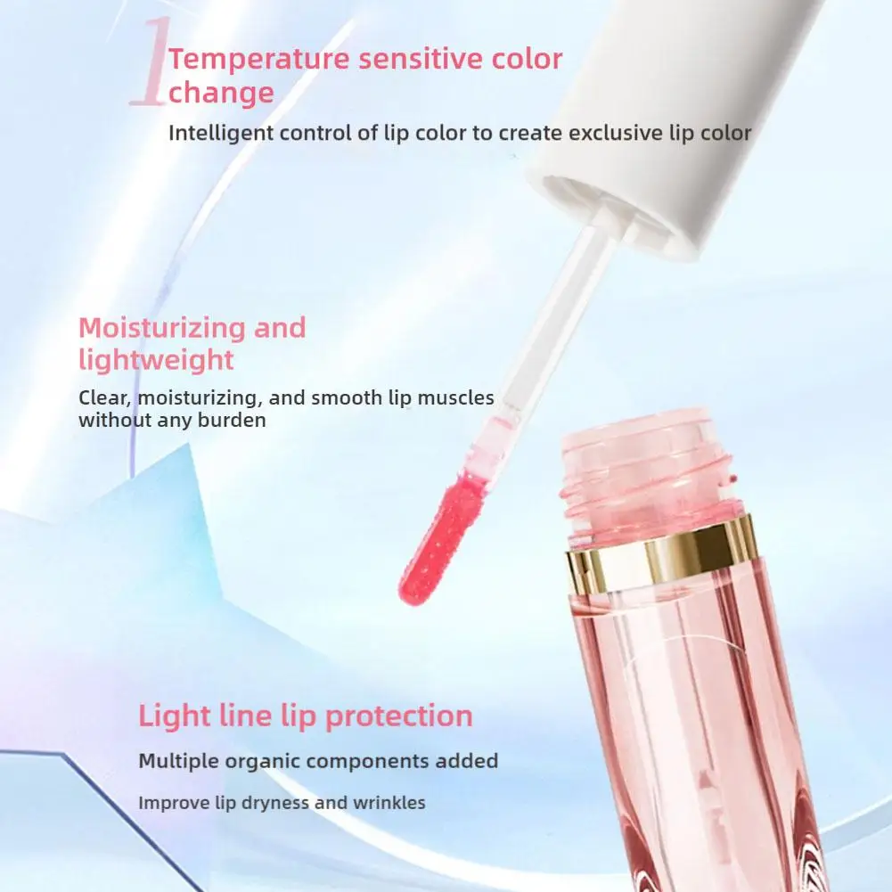 Cristal geléia transparente flor batom termostático lábio suave bálsamo mudança de cor lábios cosméticos hidratante g5q7