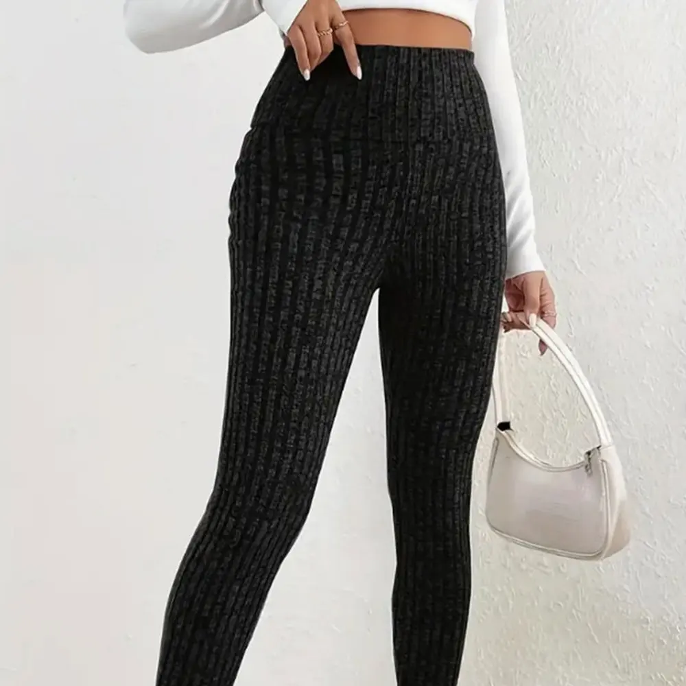 

Casual Straight Leg Trousers Full Length Mid Waist Women's Bottoms Fashion Leggings Pants Style No Decoration