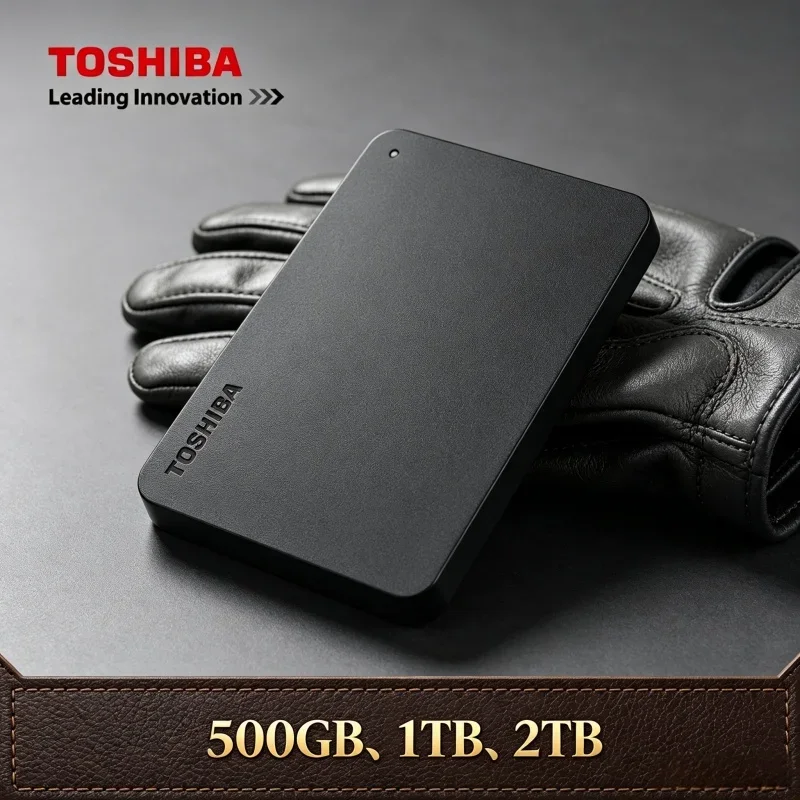 Toshiba A3 Canvio Basics Portable External Hard Drive 500GB 1TB 2TB 4TB SSD Black USB 3.0 for Gaming Console Office Gift 8K HD