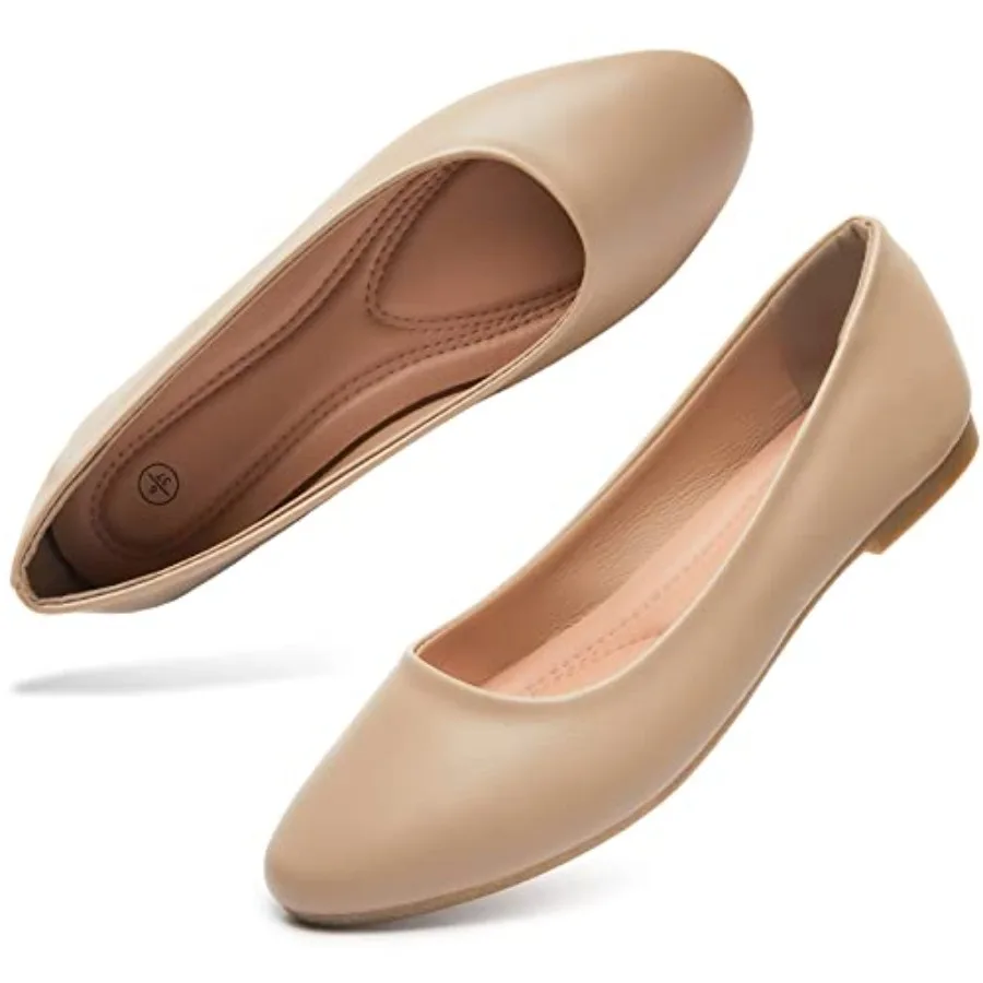 

Hash Bubbie Women's Flats Shoes Ballet Flats Dress Shoes Comfortable PU Leather Slip on Shoes for Women
