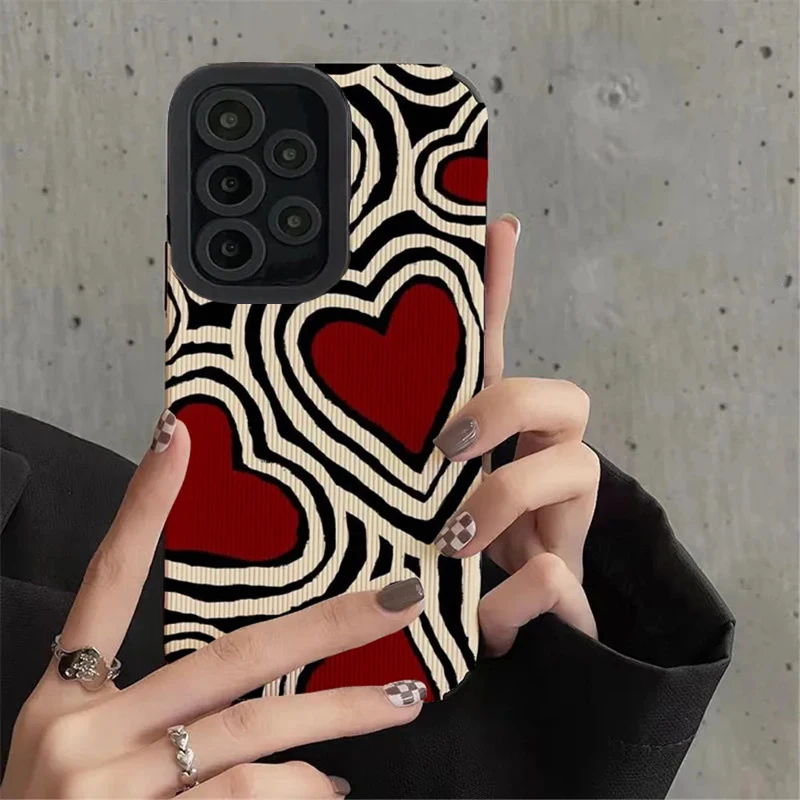 Romantic Love Hearts Silicon Phone Case For Samsung Galaxy A54 5G A52 A50 A51 A31 A32 A33 A21S A53 A71 A72 A73 A12 A13 A14 Cover