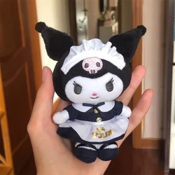 Sanrio Kuromi Hello Kitty Keychain Anime Plush Toys Keychains Cosplay Housemaid Sanrios Kawaii Plushie Doll Pendant Keyring Gift