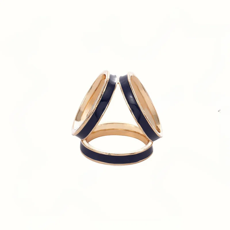 Three-ring Scarf Buckle Enamel Oil-drip Scarfs Buckles Solid Color Gold-plated Fashion Shawl Buckles Scarfs Ring Scarf Buckle
