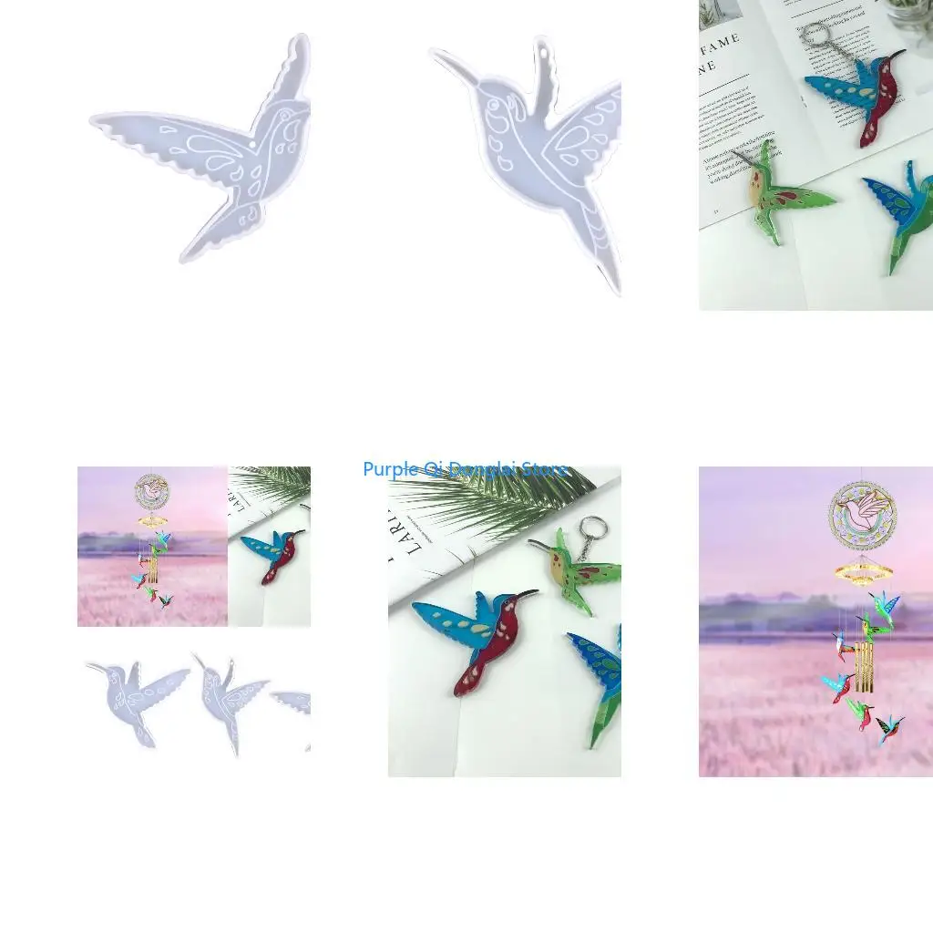 L21E Resin Casting Silicone Mold Hummingbird Keychain Pendant Jewelry Mould DIY