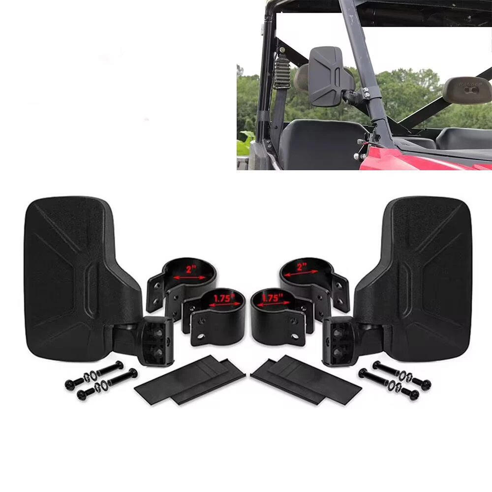 UTV 1.75" 2" Mirrors Side Rear View Mirrors For Polaris RZR, Kawasaki Mule Teryx, Honda Pioneer SXS, Yamaha YXZ Wolverine