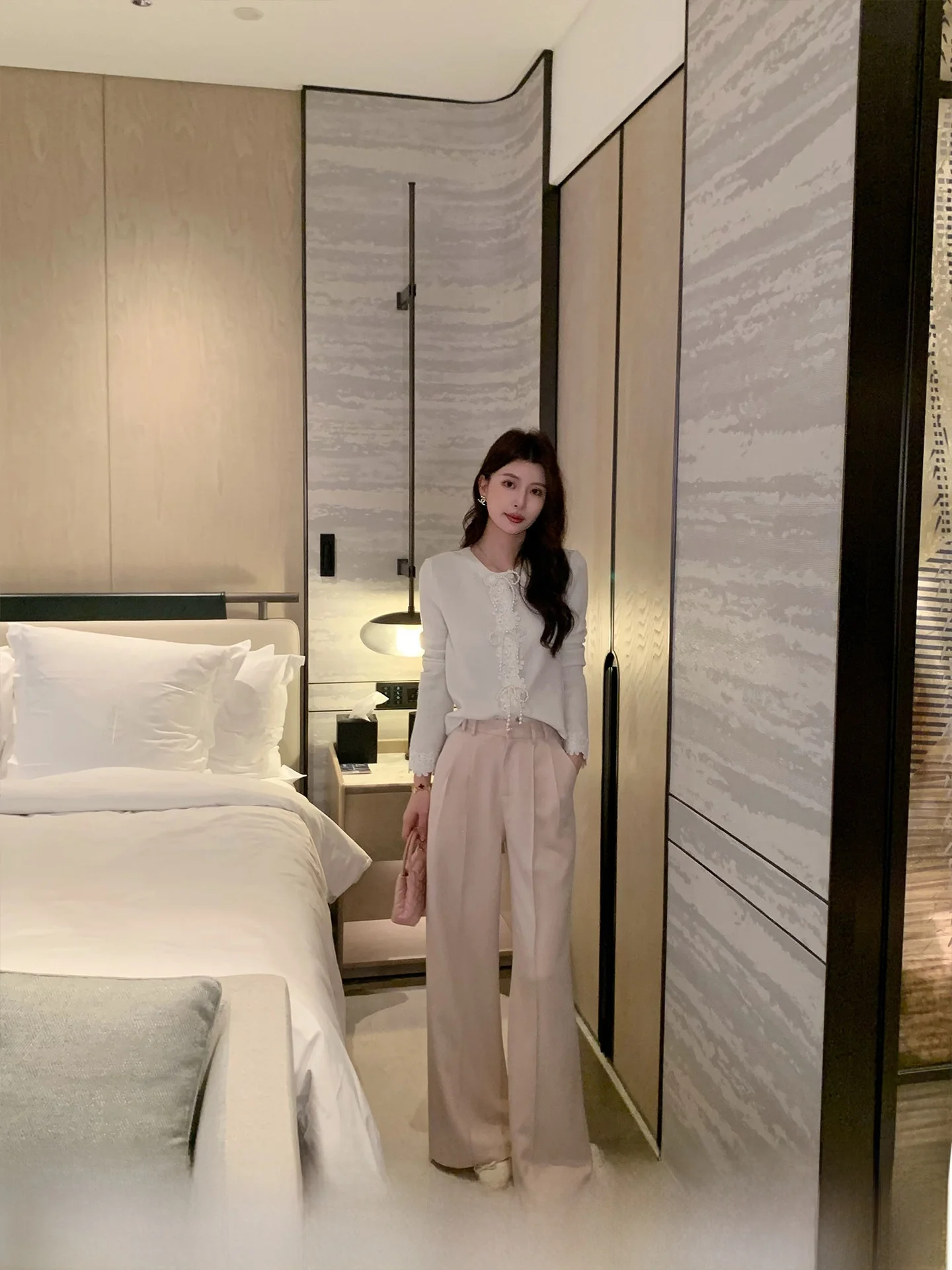 

Брюки женские повседневные с высокой талией, прямые, розовые, облегающие, широкие, длинные, от бренда KingUsefulNatual