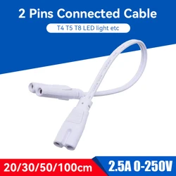 LED Tube Lamp Connected Cord Flexiable Connecting Cable Light's Connector 20cm 30cm 50cm 100cm Double-end Fluorescent Tube Wire