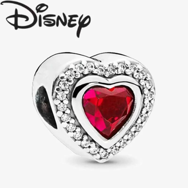 Disney 2024 New Creative Heart Shaped Beads for Women Premium Fine Glamour Jewellery Gifts Premium Glamour Jewellery Wholesale