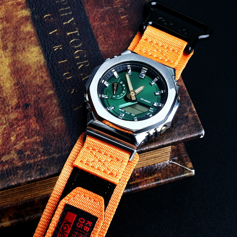 Для Casio G-SHOCK Farmhouse Oak GA-2100 Casioak MOD Kit ремешок для часов GM-2100/GA2100 GM110 мужской модифицированный нейлоновый ремешок с металлической пряжкой 16