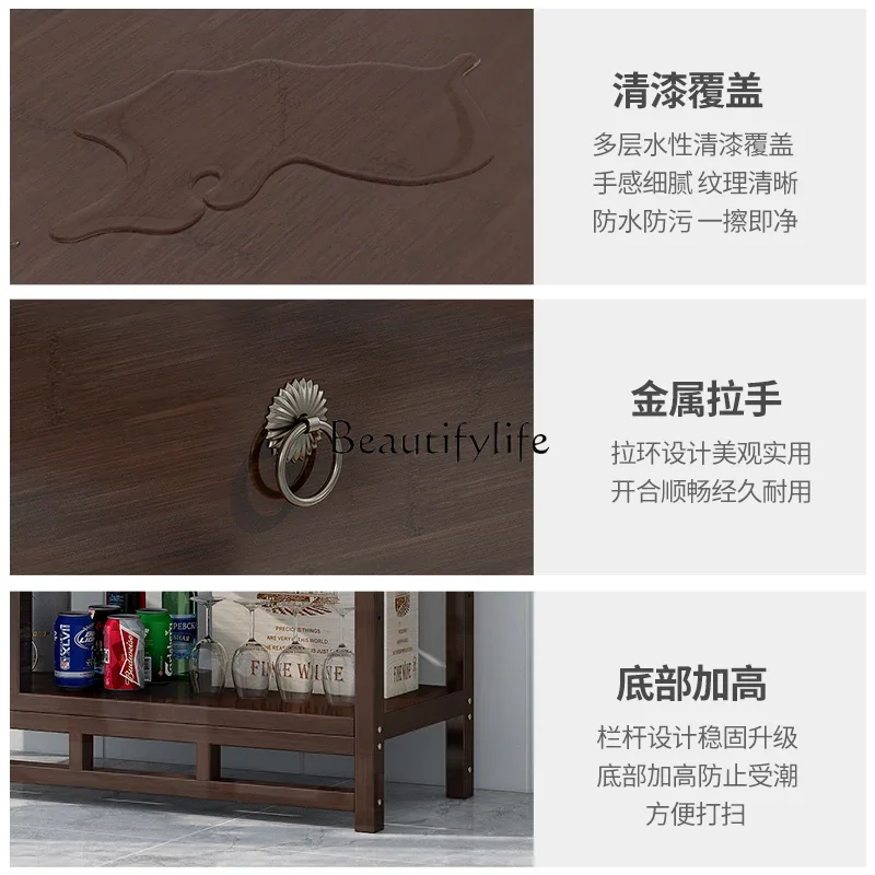 Wine Rack Chinese Style Wine Cabinet Modern Minimalist Display Cabinet Floor Wall Shelf Multi-Functional