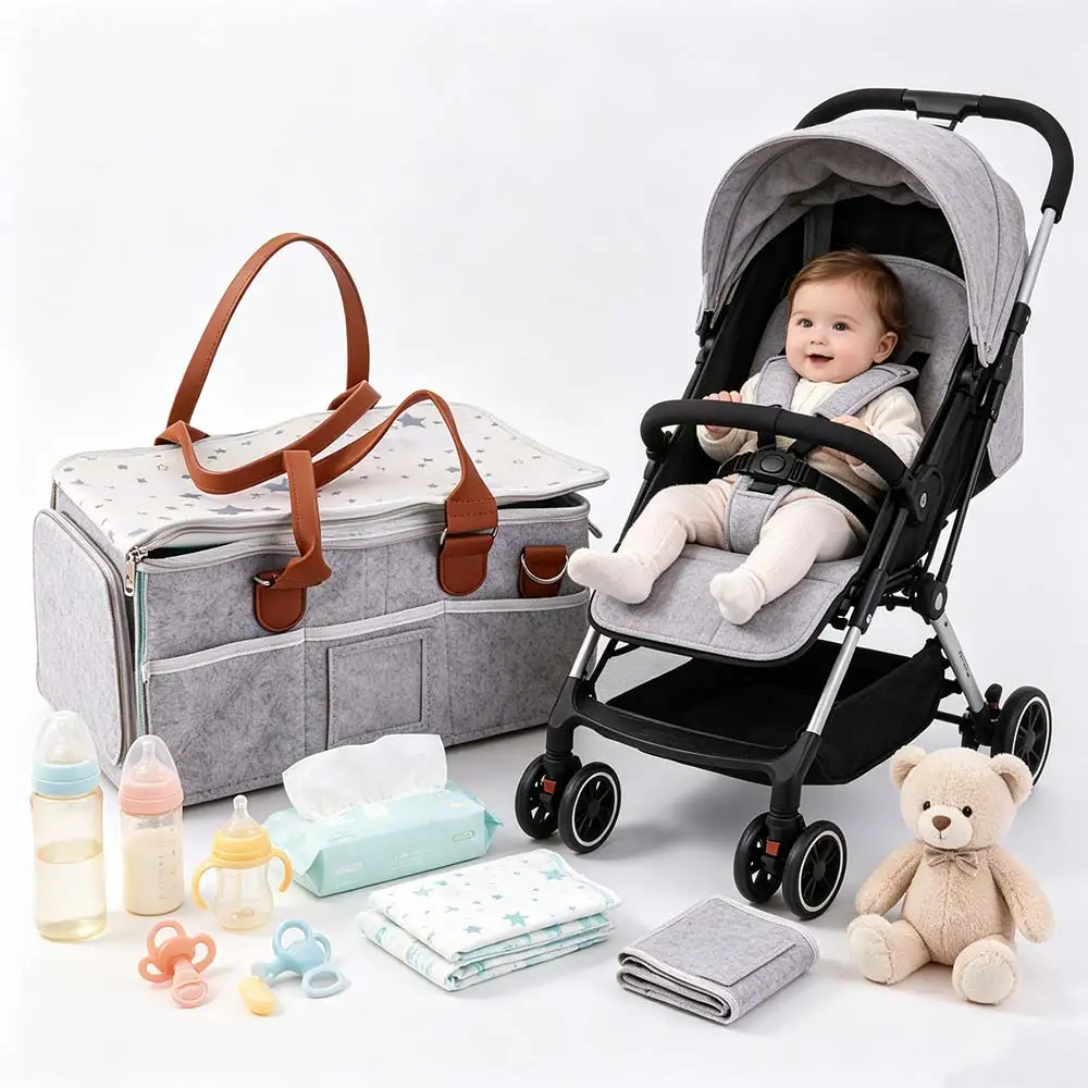 

Felt Cloth Mommy Tote Bag Foldable Design Non-Woven Fabric Kids Lunch Bags Large Capacity Portable Bag Foldable Baby Diaper Bag