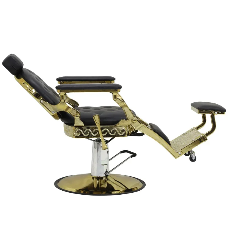 Classic Comfortable Barbering Adults Men Stainless Steel Hydraulic Barber Chairs For Hair Salon