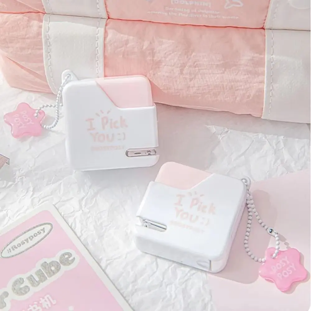 Effortless Mini Color Stapler Set Easy-Use Square Labor-Saving Stapler Set Paper Stapling Multifunction Bookbinding Machine