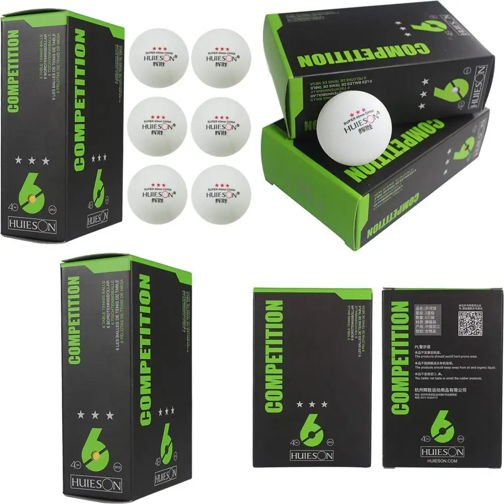 

Профессиональный набор мячей для настольного тенниса, 6 шт., официальный размер и вес, прочная игра на открытом воздухе