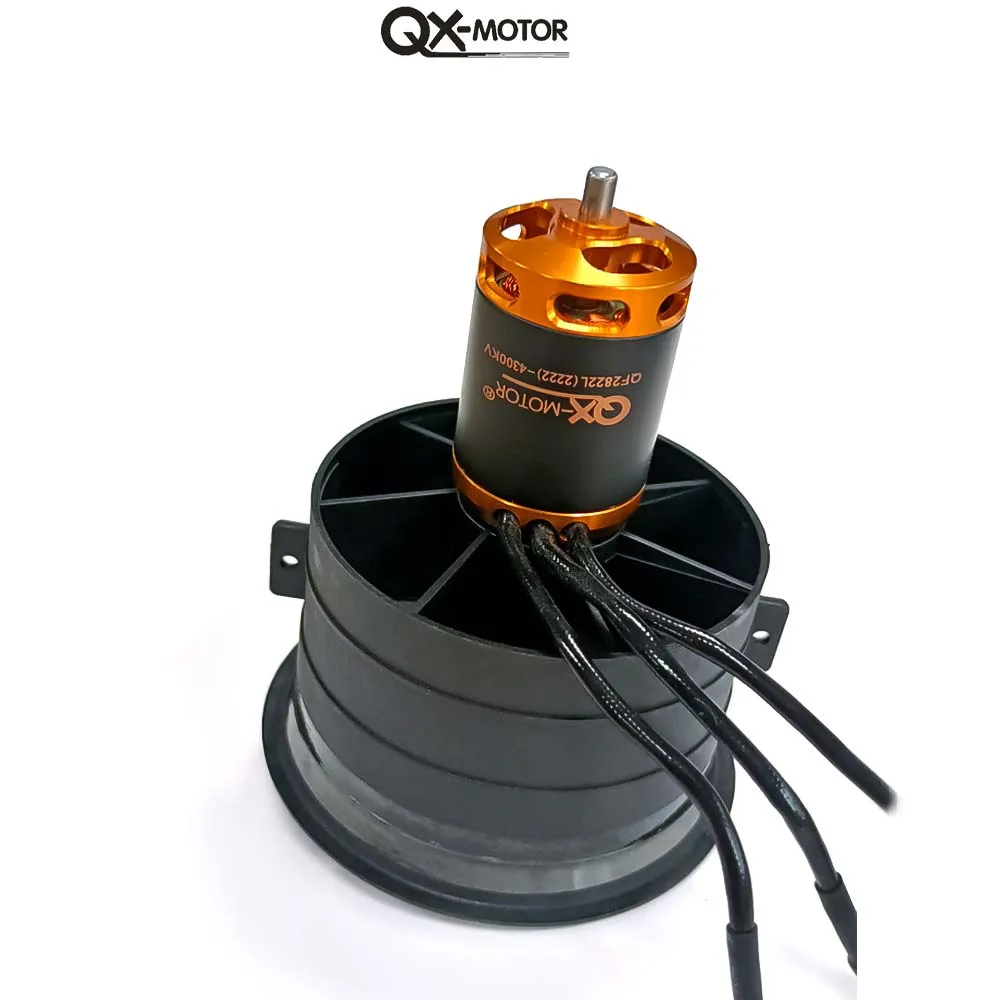 QX Motor QF2822 Brushless Motor Set 64mm 12 Blade EDF Ducted CW/CCW 2100/2300/3300/4300KV Suitable for Model Airplane Jet Toys
