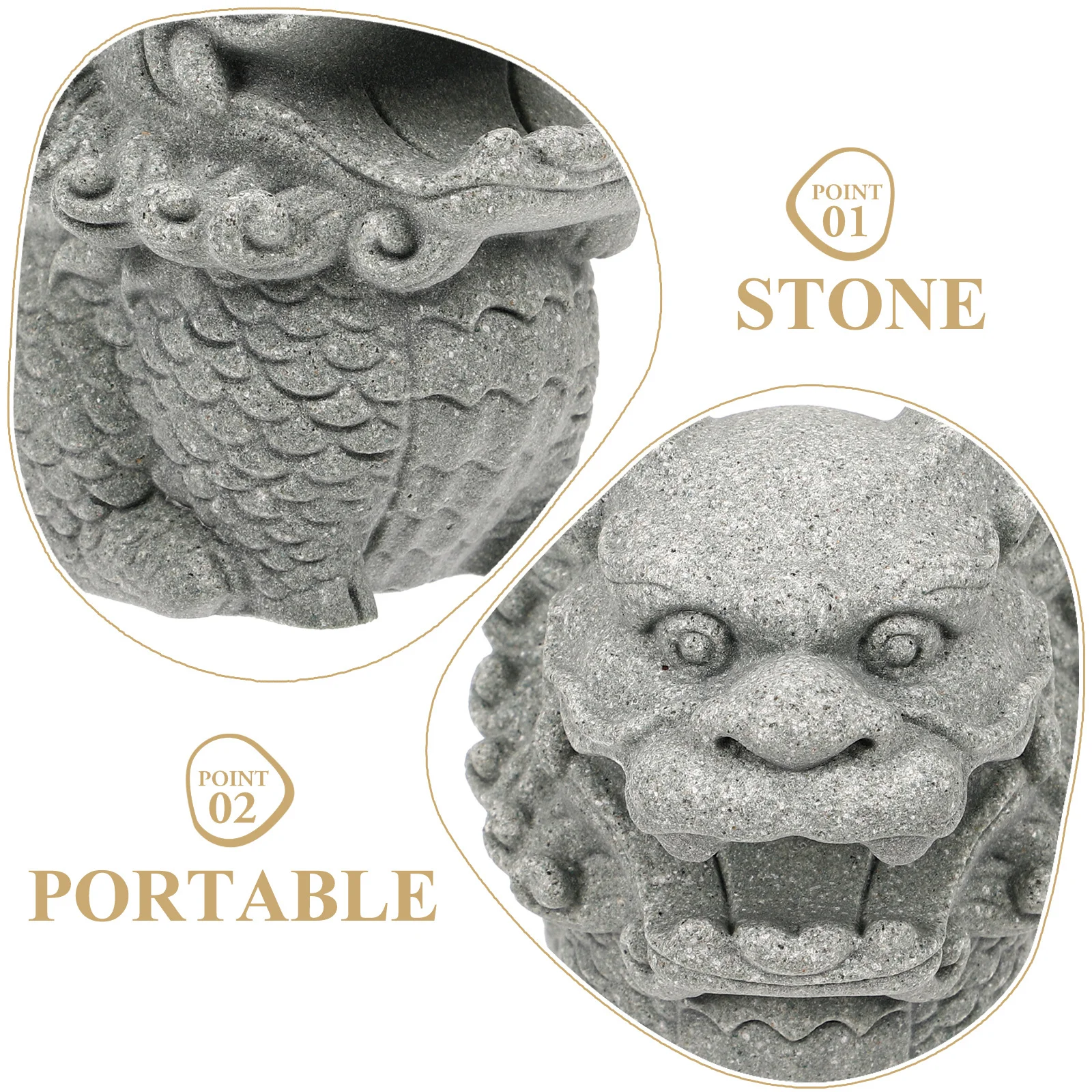 

Statue Stone Lion Pen Holder for Desk The Four Treasures of Study Decorative Sculpture Ornament