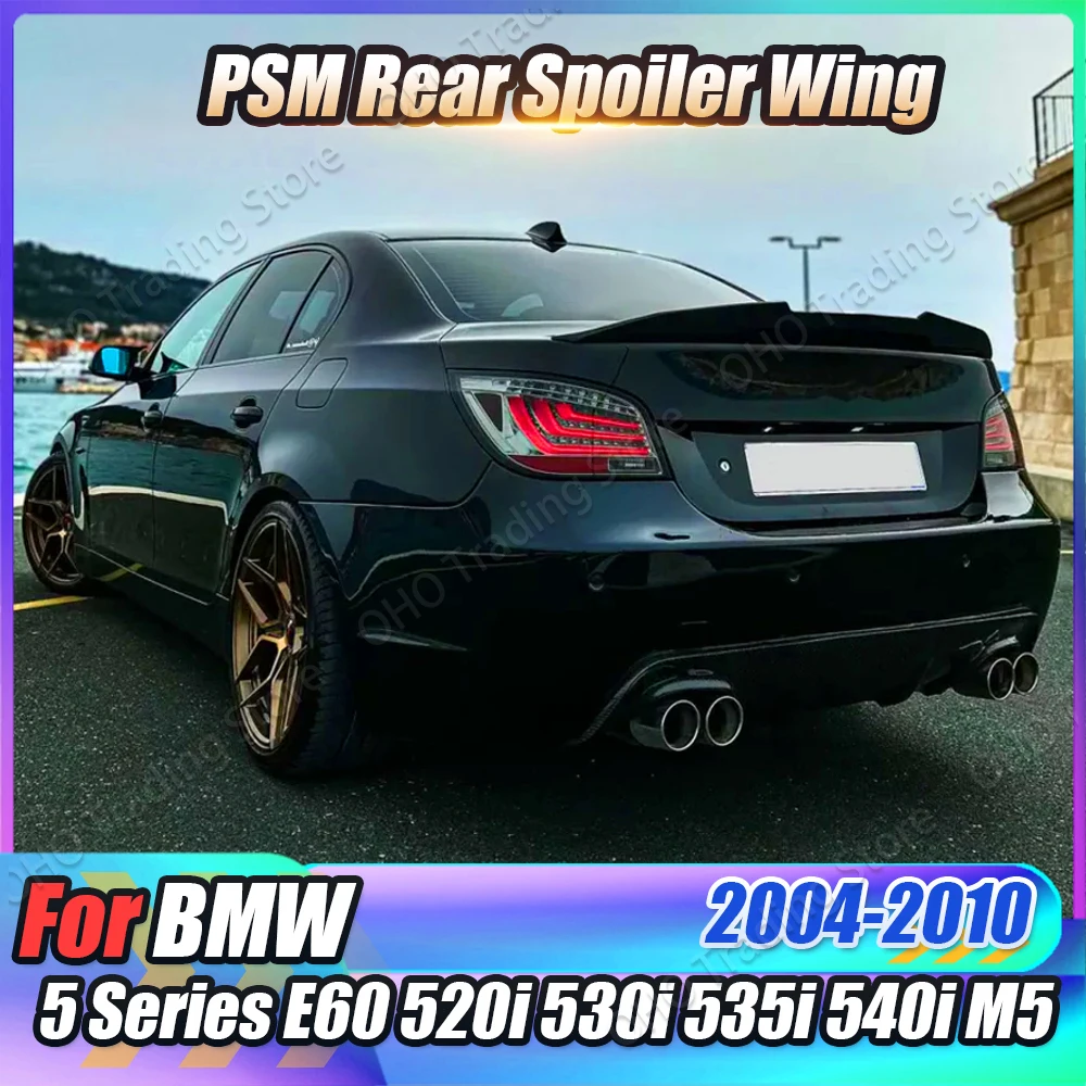 Car Rear Trunk Roof Spoiler For BMW 5 Series E60 PSM Style 520i 520d 525i 530i 530d 2004-2010 Splitter Trim Tail Wing Body Kits